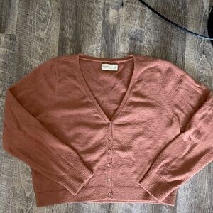 Abercrombie and Fitch Soft A&F Collection Cardigan in Burnt Orange